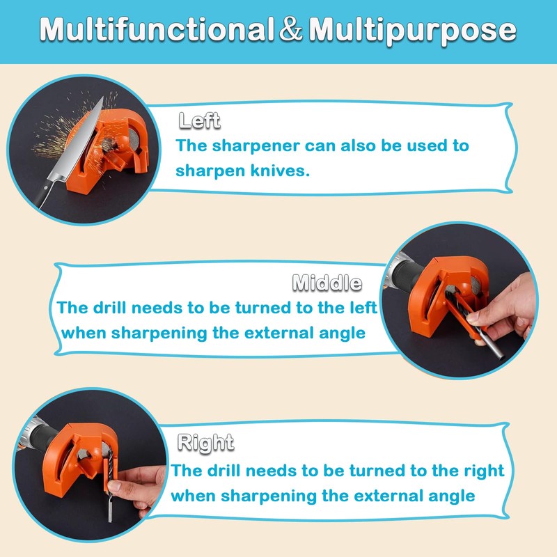 YUENTOEN Multipurpose Drill Bit Grinding Sharpener with 2 Grinding Wheels,