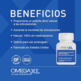 Suplemento de apoyo articular OmegaXL, para alivio - Suplemento muscular natural, aceite de mejillón de labios verdes, capsulas de gel blandas, sin fá
