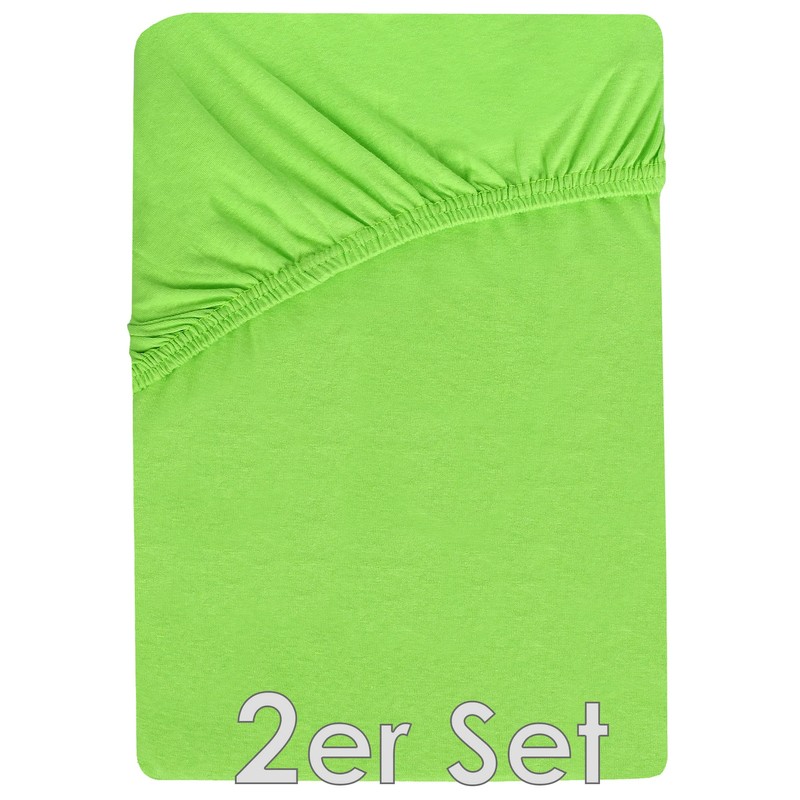 NatureMark Set of 2 Children's Jersey Fitted Sheets, 100% Cotton,