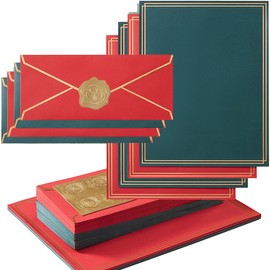 50 Pack Christmas Stationery Set with Envelopes, 8.5x11 Inches