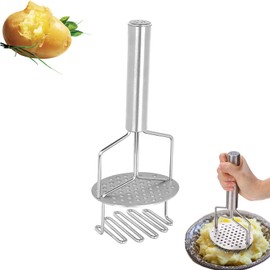 Potato Masher Double Layer Potato Masher Stainless Steel Masher for Making Mashed Potatoes Potato Double Layer Masher for Mashing Potatoes Sweet Potatoes Cheese Carrots