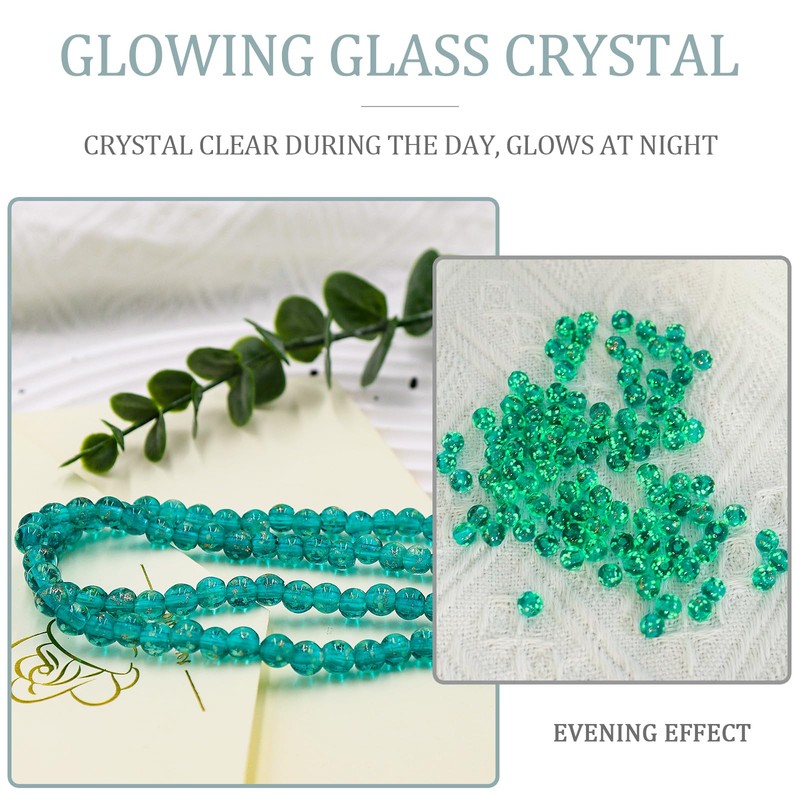 20 PCS Fruit Green Luminous Glass Beads， Glow in The