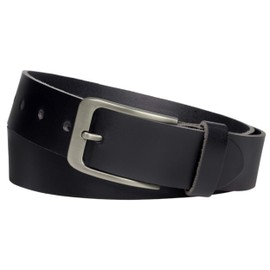 Vascavi® leather belt made of cowhide leather, 3.5 cm wide and approx. 0.3 cm thick, real leather belt, made in Germany, can be shortened for men and women #3,5-0001 - Black