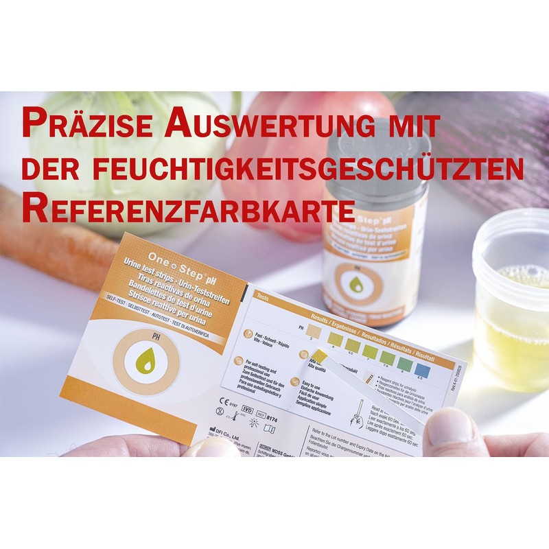 One+Step pH Test Strips Urine Pack of 100 with Reference