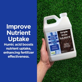 Organic Super Seaweed Humic Acid Blend for Lawn & Garden - Liquid Concentrate for Turf Grass and Garden -Soil Hume- Nutrient Uptake - Use with Fertilizer Program- Simple Lawn Solutions (64 Ounce)