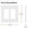 Lutron Claro Light Switch Cover Plate, 2 Gang Wallplate, for