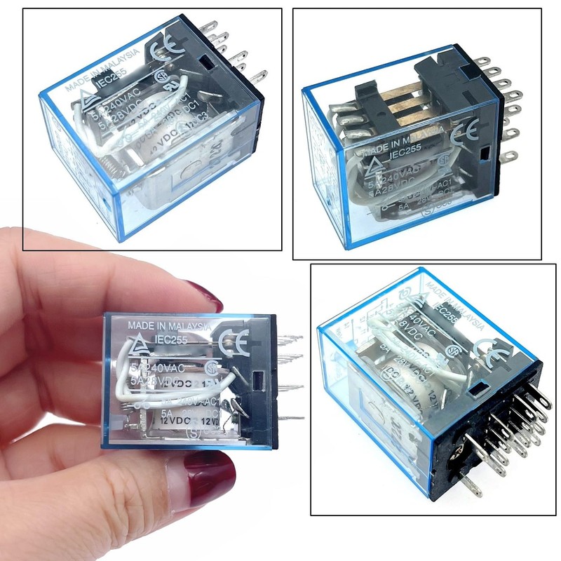 JZK MY4J DC 12V Coil DPDT 14 PIN Electromagnetic Power
