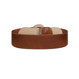 Bbonlinedress Womens Elastic Wide Belt Vintage Fashion Stretchy Waist Cinch Belt for Dresses Brown M