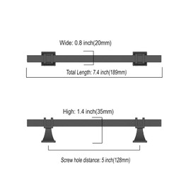 Asidrama 10 Pack 5 Inch(128mm) Matte Black Kitchen Cabinet Handles, Cabinet Pulls Kitchen Cabinet Hardware for Cupboard Drawer Pulls