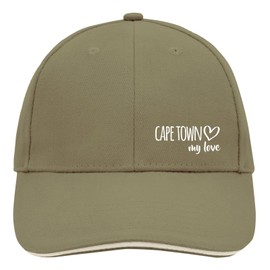 huuraa Cappy Hat Cape Town My Love Gift Unisex Cap Cape Town Present, Olive/Beige