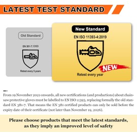 Intra-FIT Chainsaw Protective Gloves EN ISO 11393-4 Class 1 20m/s Made of Faux Leather with Left Hand Protection, Forestry Cut Protection Gloves for Chainsaw