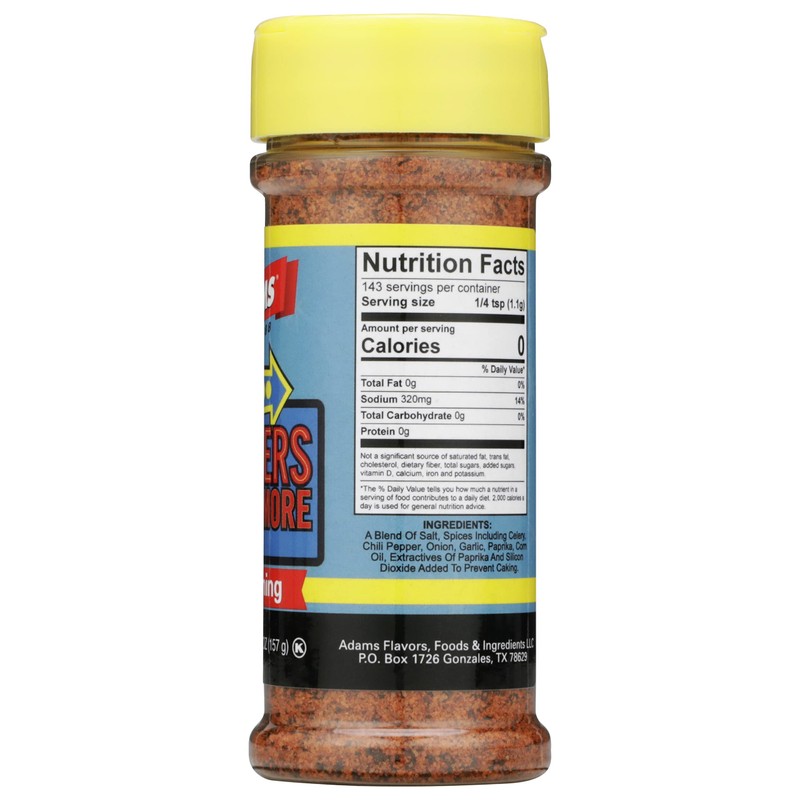 Adams Burgers, Fries & More Seasoning, 5.54 Ounce Bottle (Pack
