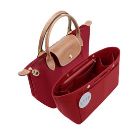 ETTP Purse Organizer Insert For Handbags, Felt Tote Bag Organizer Insert, Handbag Organizer, Compatible with Neverful Speedy and More, 6 Size (Small,Red)