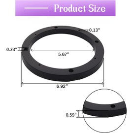 MC MEICHUANG 1Pair Plastic Speaker Spacer Rings 6.5" Universal Fit ABS Black Speaker Spacers Car Stereo Adaptor Ring Mounting Bracket