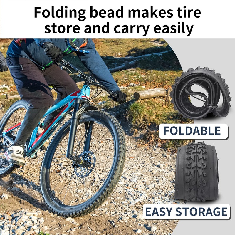 SIMEIQI 2 Pack 24"/26"x 2.125" Bike Tire Folding MTB Mountain
