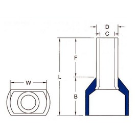 Morris 12787 Nylon Twin Insulated Ferrule Din Standard 14 AWG Wire Range, .394-Inch Pin Length, Blue, 100-Pack