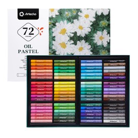 Artecho Oil Pastels Set of 72 Colors, Soft Oil Pastels for Art Painting, Drawing, Blending, Art Supplies for Artists, Beginners, Teachers (10 x 70 mm)