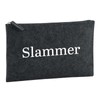 Huuraa Kulturbeutel Slammer Schriftzug Geschenk 1 Liter Charcoal Filz Slammer