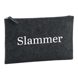 Huuraa Kulturbeutel Slammer Schriftzug Geschenk 1 Liter Charcoal Filz Slammer Geschenkidee