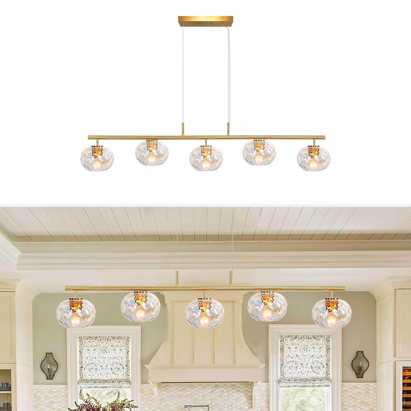 7" Glass Shade Replacement for E26 Pendant Lights, Colorful Hammered