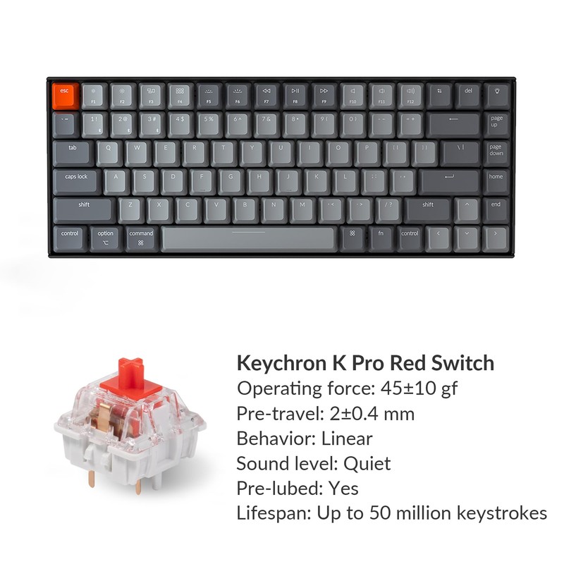 Keychron K2 75% Layout Bluetooth Mechanical Keyboard K Pro Red