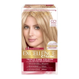 L'Oreal Paris Excellence Crème Permanent Hair Color, CC1 Soft Medium Ash Blonde, 100% Grey Coverage, Hair Dye, 1 EA (Packaging May Vary)