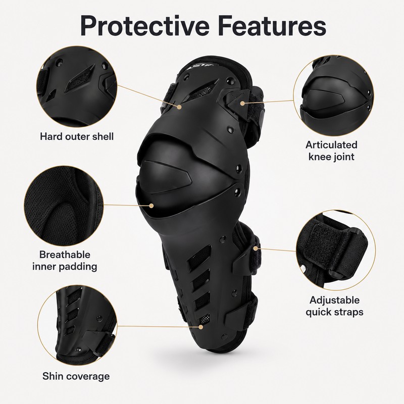 Motorcycle Knee & Elbow Guard Set for Riding – Adjustable
