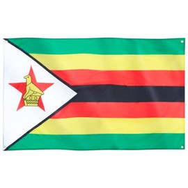 Runesol Zimbabwe Flag, 91x152cm, 3ft x 5ft, 4 Grommets, Zimbabwe Unity Day, Eyelet In Every Corner, Premium Flag, Inside, Outside, Vivid Colours, Workers Day