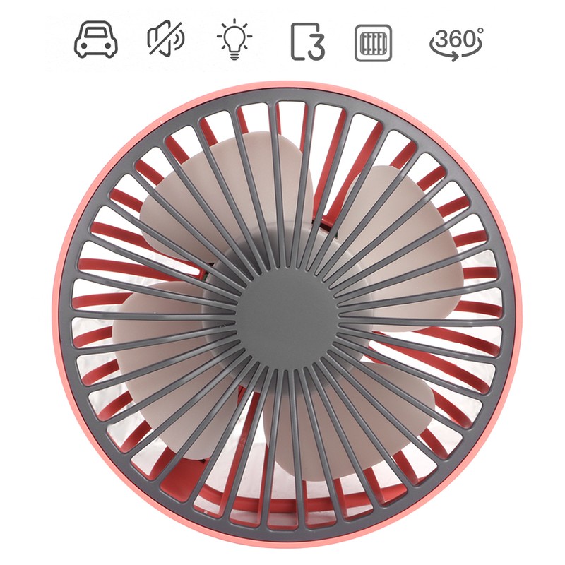 5V 5W 360 Degrees Adjustable Air Outlet USB Car Fan