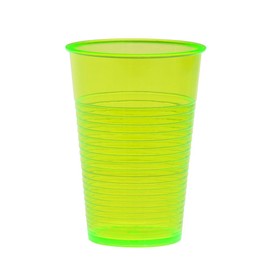 Hab & Gut (KB00 V) Colourful Plastic Cups with Ribbed Party Cups – Set of 4 Assorted Colours. neon-grün