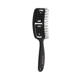T4B LUSSONI Flexible Hair Brush, Detangling Brush, Antistatic Styling Brush, Black, 1 Piece