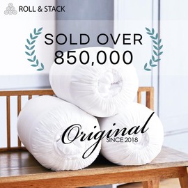 Roll&Stack Storage Bag Organizer, Set for 4 (XL1 L3 M3 S3), White - Perfect for Comforters, Blankets, Bedding, Bulky Clothes, and Puffer Jackets, Breathable, Dustproof, Washable, and Durable