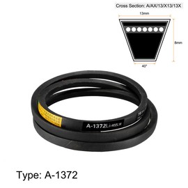 sourcing map A1372 V-Belts 1372mm Inner Girth 13mm Top Width 8mm Thickness A-Section Rubber Drive Transmission Belt