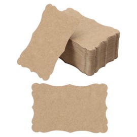 PATIKIL 3.7"x2.4" Blank Business Card Paper, 200 Pack Small Index Flash Cards, Words Message Note Cards, Mini Paper Tags, Lace for DIY Gifts, Brown