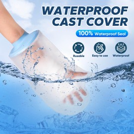 Waterproof Cast Cover for Shower Hand, Reusable Hand Cast Protector for Adults, Keep Wounds Dry - Elastic Seal for Wrist, Finger, Hand, Reusable & Durable【2025 New Design】