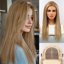 starluck Mixed Blonde And Brown Wigs Human Hair Lace Front Wigs Human Hair for Women Pelucas De Mujer Pelo Humano 16 Inch Realistic and Natural Daily Wear