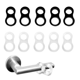 Pack of 10 Door Handle Buffer Door Stopper Lever Door Handle Buffer Door Handle Protection Small Hole 15 mm Large Hole 18 mm for Walls and Furniture Door Stopper Jack Door Stopper (5 Pieces Black 5