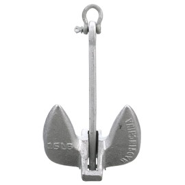 Seachoice 41370 Navy Anchor – Cast Iron – Use in Gravel, Stone and Shale Bottoms – Aluminum-Plated – 15 Pounds