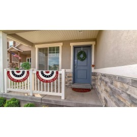 GiftWrap Etc Land of The Free Bunting Flag – 18” x 36”, American Flag Decor, Veteran's Day