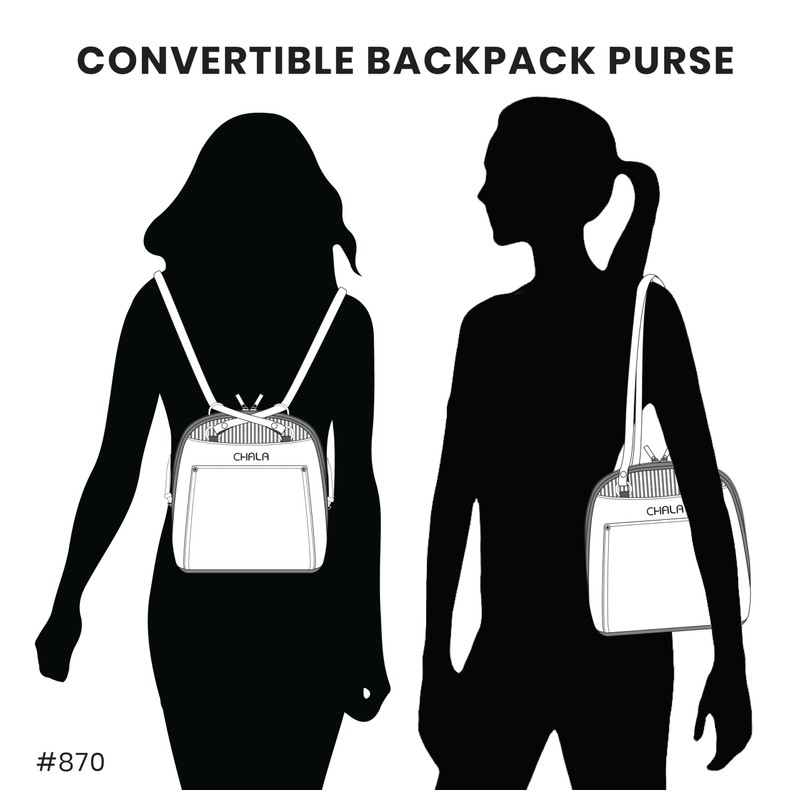 CHALA Convertible Backpack Purse - Women Convertible Shoulder Purse with