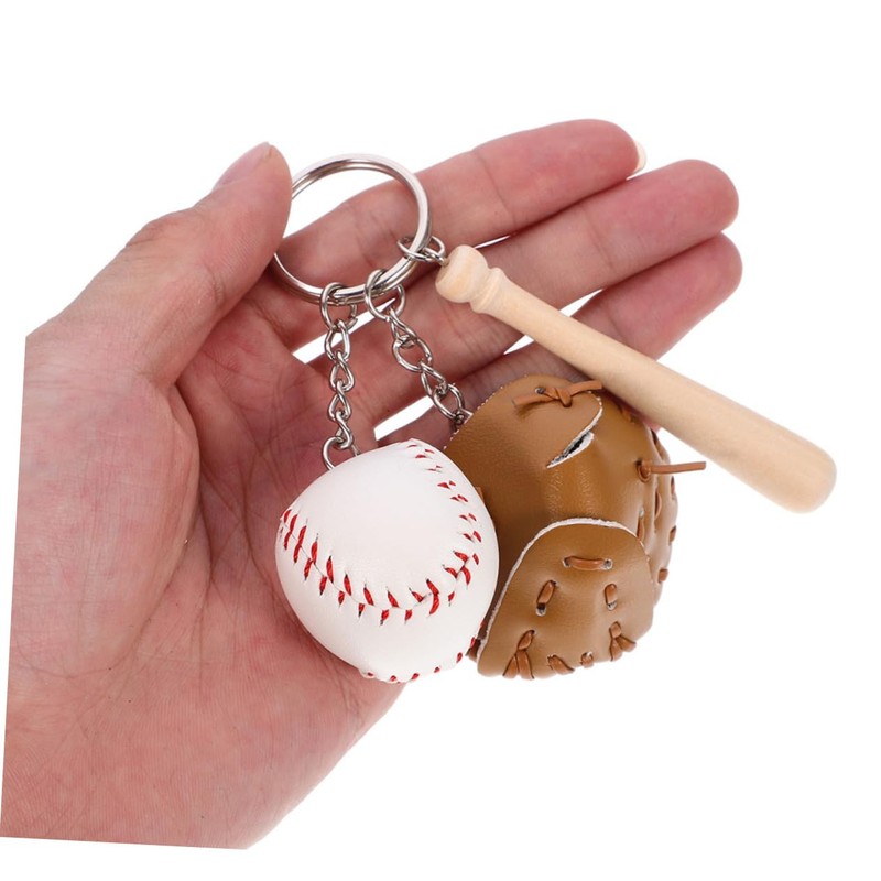 SAFIGLE 3pcs Baseball Keychain Mini Softball Keychains Stylish Bag Accessories