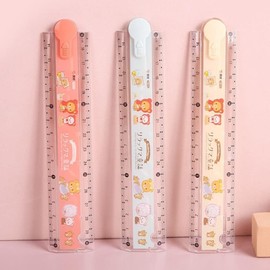 Cute Cartoon Animal Print Plastic Rulers,Ruler for School,Farmhouse Teacher Prizes Book Markers Students Jungle Animal Party FavorStationery Drawing Rulers,Teaching Materials,Drafting Tools and Kits
