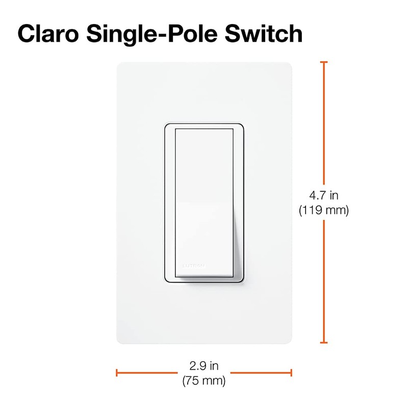Lutron Claro 15 Amp Single-Pole Rocker Switch with Locator Light,
