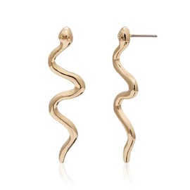 Olbye Snake Studs Earrings Gold Long Snake Earrings Dainty Serpent Earrings for Women (Gold)