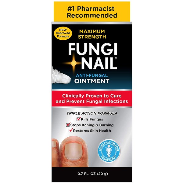 Fungi Nail Anti-Fungal Ointment, Kills Fungus That Can Lead To Nail & Athlete’s Foot with Tolnaftate & Clinically Proven to Cure Infections, Natural Color, 0.7 Fl Oz