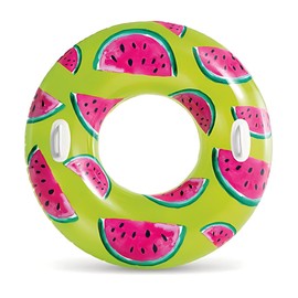 ADEPTNA 42” Tropical Fruit Inflatable Pool Float two strong handles - Fun Swim Ring for Kids and Adults - Perfect for Pool Parties, Lakes, and Beaches (WATERMELON)