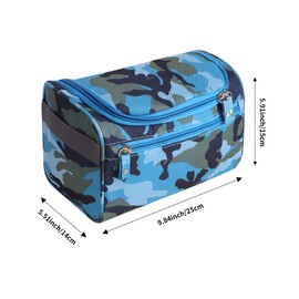 DOINEUFL Mens Toiletry Bags, Travel Mens Wash Bag, Waterproof Toiletry Bag Men, Hanging Wash Bags for Men (Camouflage Blue)