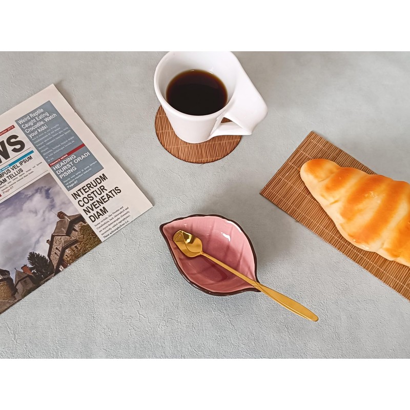 Coffee Spoon and Rest for Coffee Bar Accessories, Leaf Small