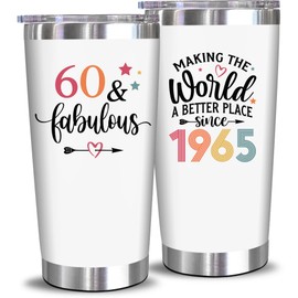 NEWELEVEN 60th Birthday Gifts For Women - 1965 60th Birthday Decorations For Women - Turning 60-60 Year Old Gifts For Women, Mom, Wife - 20 Oz Tumbler