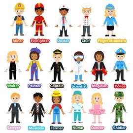 BEUNITONE 103 Pcs Career Dress-Up Felt Pieces Preschool Career Community Helpers Learning Felt Community Helpers Flannel Graph Felt Board Story Sets for Early Learning Storytelling Activity Kits